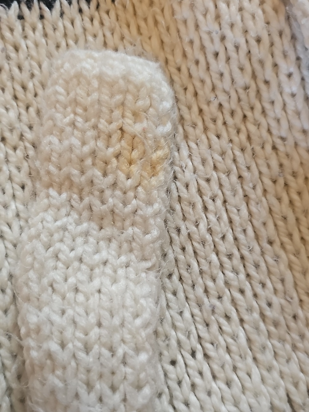 Vintage Shawl Collar Cardigan in Cream with Black Geometric Trim - Picture 2 of 2